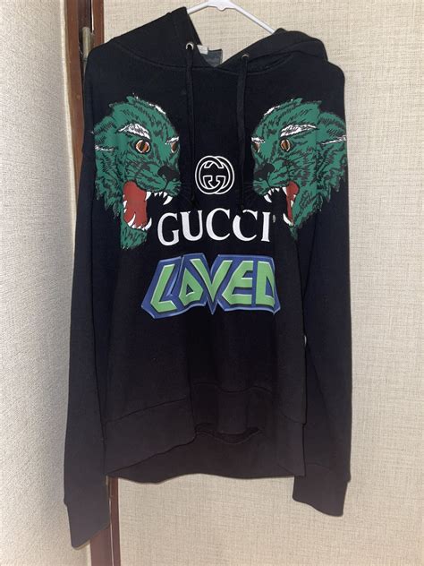 gucci loved crewneck|gucci distressed hoodie.